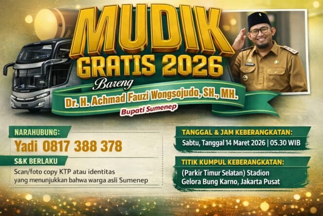 
					Bupati Sumenep Kembali Gelar Mudik Gratis 2026 untuk Perantau Jakarta