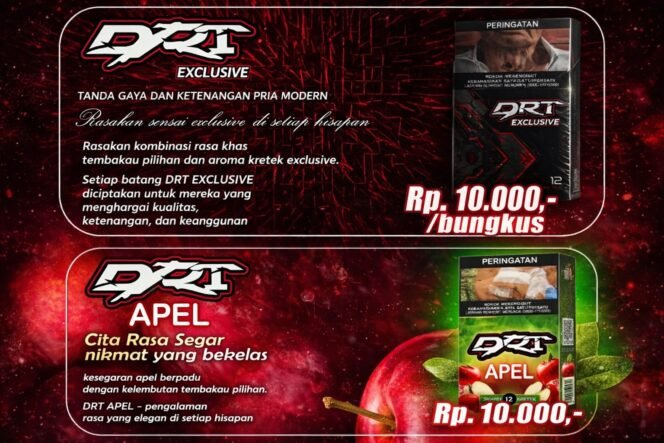 
					Sensasi Baru Rokok Madura, DRT Exclusive dan Apel Bisa Dinikmati Hanya Rp10.000 per Bungkus