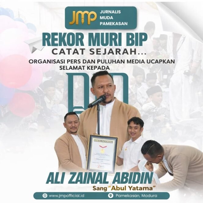 
					Rekor MURI BIP Pamekasan Getarkan Indonesia, Organisasi Pers dan Puluhan Media Apresiasi Kepedulian Ali Zainal Abidin