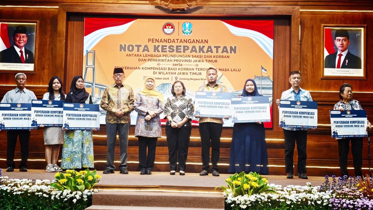 LPSK kucurkan kompensasi Rp1,225 miliar bagi 7 korban bom Surabaya 2018 sekaligus gandeng Pemprov Jatim perkuat layanan medis dan pemulihan.